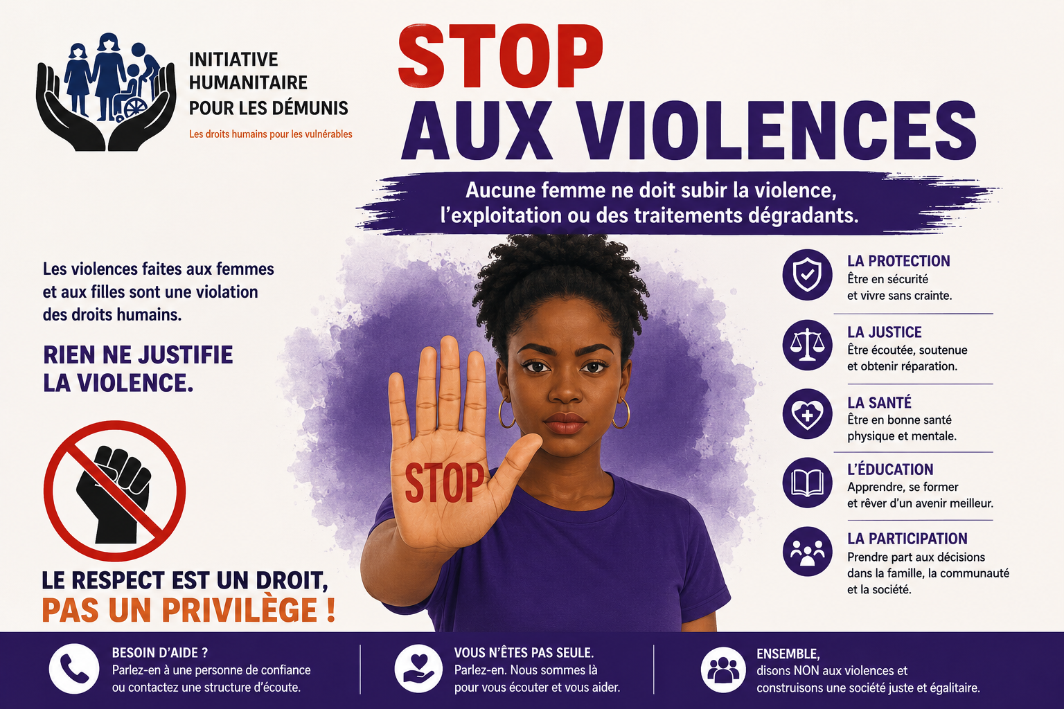 STOP AUX VIOLENCES : Protégeons les femmes et les filles